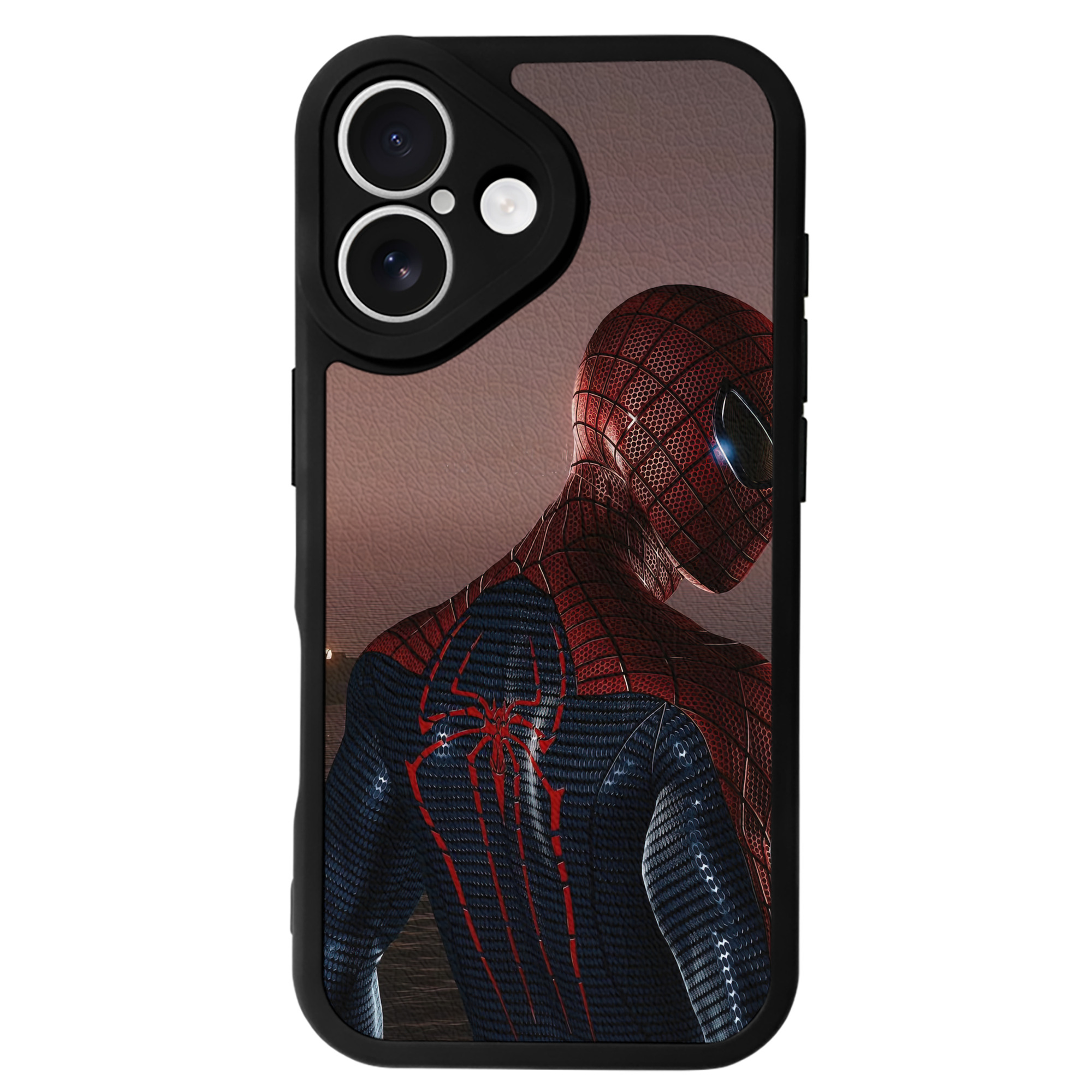 Spider Man スパイダーマン 【iPhone 16シリーズ対応】シリコンスマホケース（レザー調） 材質：シリコン